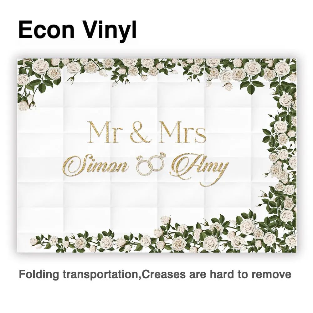 Funnytree Floral Mr & Mrs Wedding Decor Background Engagement Bridal Ring Rose Backdrop Party Photo Shoot Photo Studio Photozone