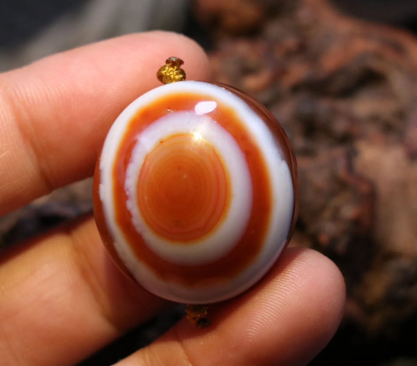 

UPD21128V44 Energy Tibetan Red Agate Big Wealth Heaven Eye Goat Eye Pendant Amulet Carving Amulet FR LKbrother Talisman Treasure