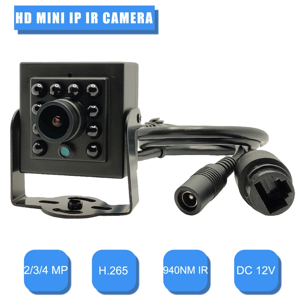 HD 2MP/3MP/4MP IP Hồng Ngoại Quan Sát Ban Đêm Không Bóng 940NM LED Nhà Camera IP An Ninh giám Sát Mini Camera Quan Sát