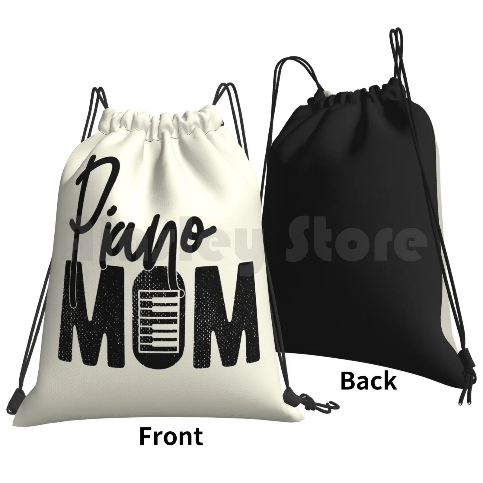 Piano Mom-Cool Funny Marching Band Mom Gift Backpack Drawstring Bag Riding Climbing Gym Bag Marching Band Musical Instrument