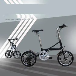 V/Disc Brake 14/16 Inch Ultra Light Aluminum Alloy Folding Bikes Bicycle Adult Portable Folding Pedal One Second Folding Bicycle