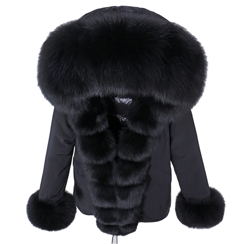 

2020 new thermal down liner fox fur collar mid-length pie to overcome women, detachable liner placket fur coat