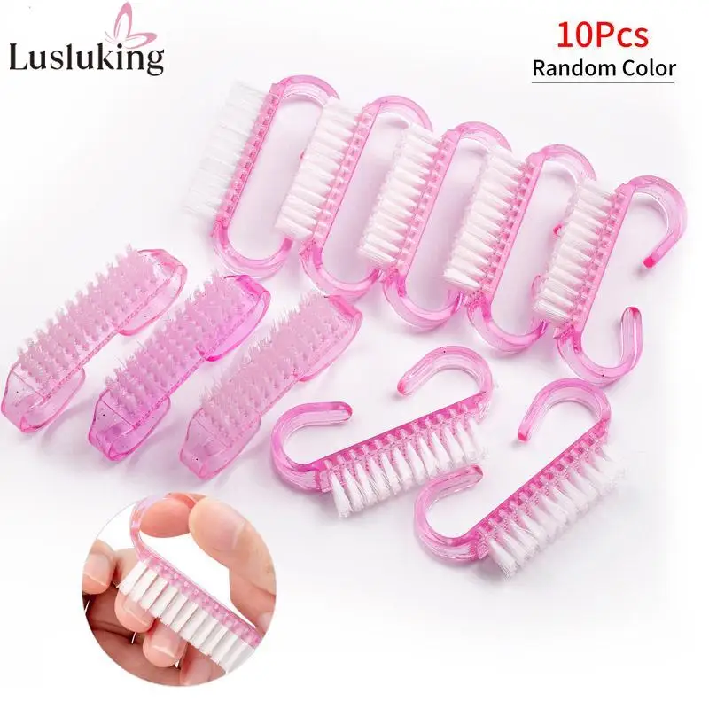 10Pcs/set Nail Art Cleaning Brush Manicure Care Tool Pedicure Cleaner For Acrylic UV Gel Dust Remove Salon Small Angle