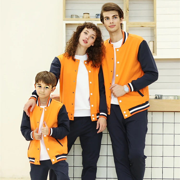 

Adult & Child Baseball Jacket Men Women Casual Hoody Kids Outcoat Spring Autumn Family Matching Clothes RKH185002