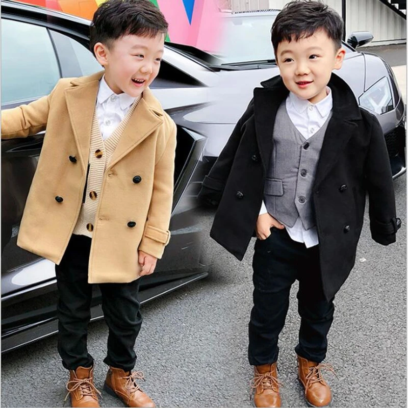 

Boys Wool Coats Spring Autumn Kids Blend Fashion Outerwear For Baby Boys Children Wedding Clothing Jackets Outfits 2 3 4 5 6 7Y