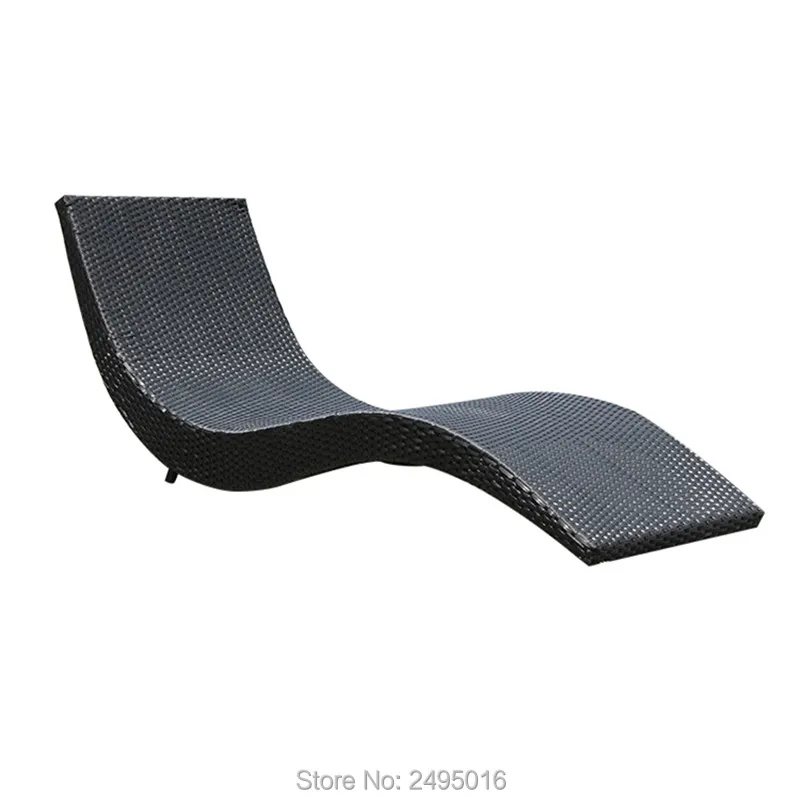 aluminu frame Rattan Sun Lounger beach chair S shape For Pool / Garden / Beach -all weather ant rust waterproof customized color