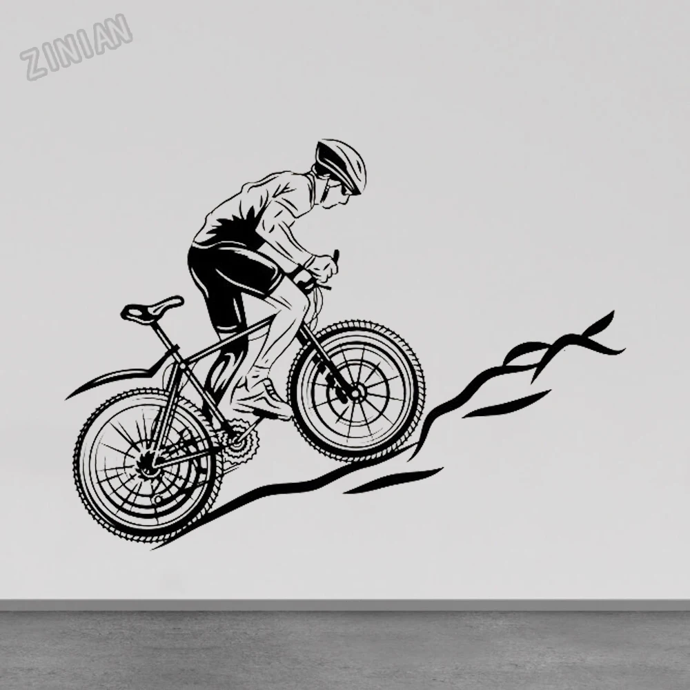 Bicycle Vinyl Wall Decal Living Room Bike Race Cycling Teen Room Wall Stickers Vinyl Sport Cyclist Wall Mural For Gymnasium Y288