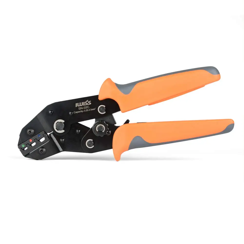 IWISS SN-02C mini Ratcheting Wire Crimping Plier Tools for Insulted Terminals and Butt Connectors Crimper 0.25-2.5mm²