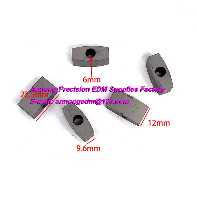 （5 Pieces）Wire Cut Parts Tungsten Carbide Conductive Block 22.5*9.6*12*6mm for EDM Wire Cutting Machine