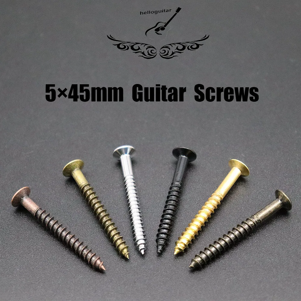 50/100 Pcs Electric Guitar Screws Neck Plate Mounting Screws Bridge Screw for Guitar Accessories Guitar parts 5mm×45mm