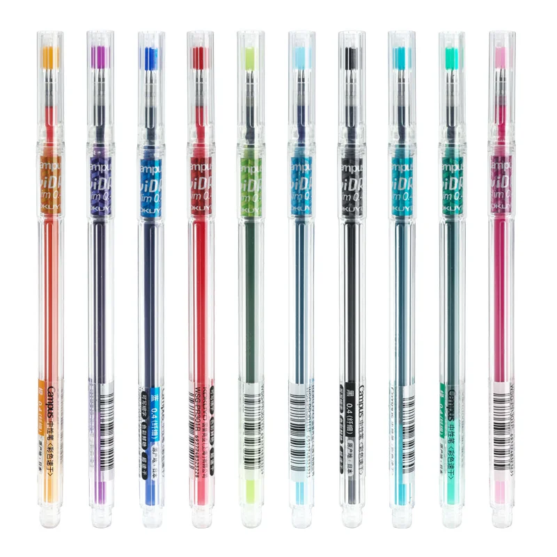 1Pcs Japan Kokuyo WSG-PR301YR Gel Pen Color Pen 0.4mm Simple Ins Slender Quick-drying Student Notes with Bullets