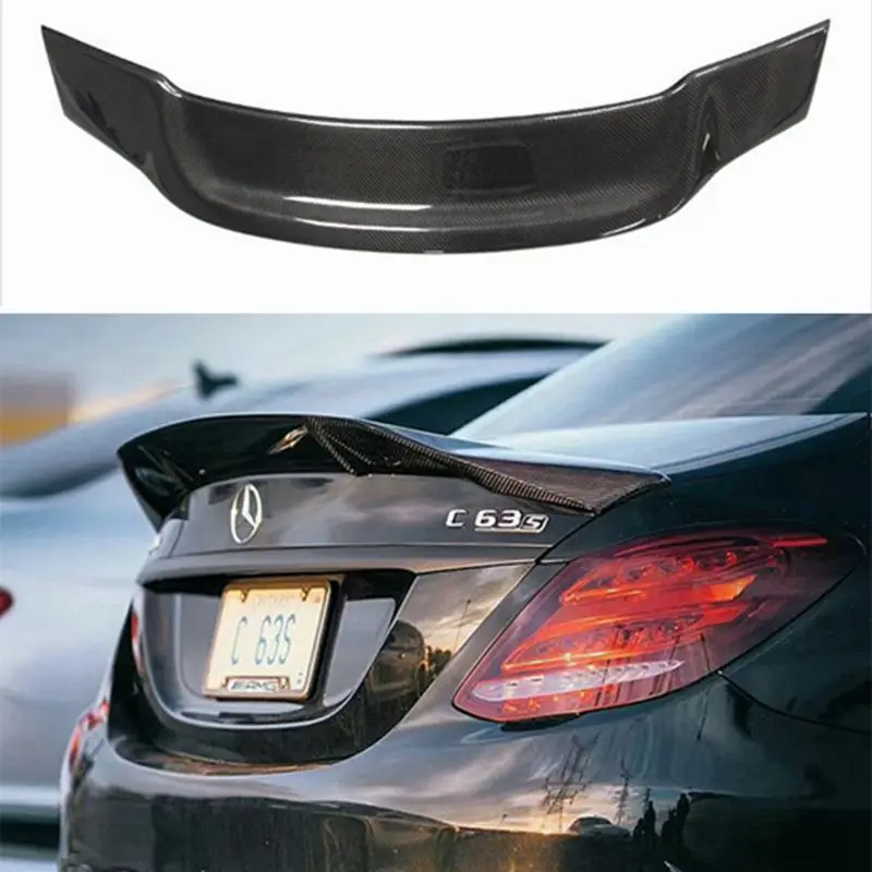 

For W205 Carbon Fiber Rear Spoiler Wing C Class 4 doors Sedan 2015 + C180 C200 C250 C300 C450 C43 C63