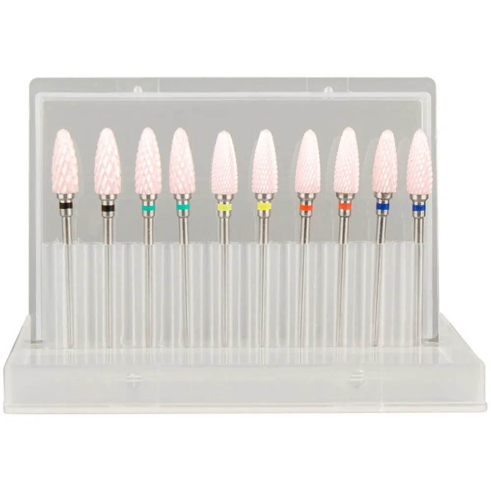 10-teiliges Nagelbohrer-Set, Fräser, elektrische Bohrmaschine, Nagelmaschine, Fräser, Zubehör zum Entfernen von Gel-Lack – Detail 3