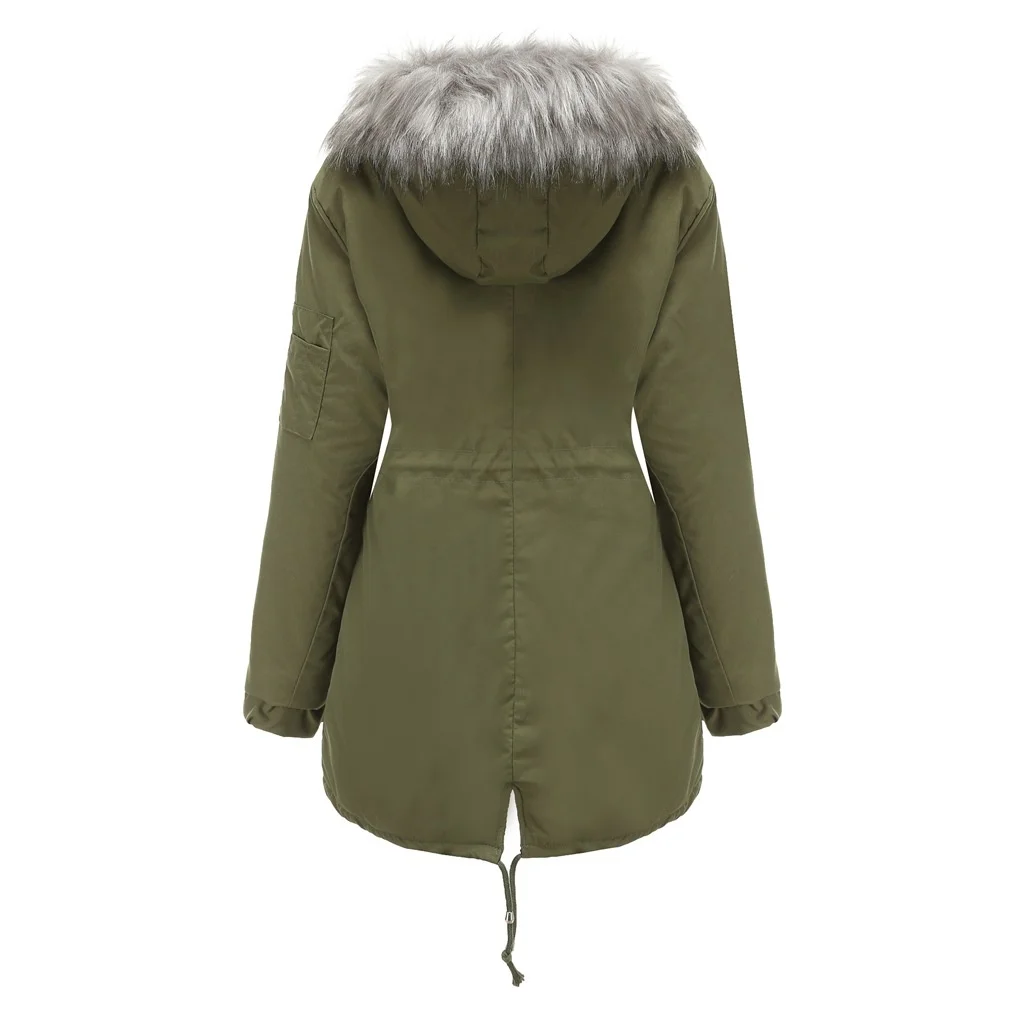 New Plus Size Winter Clothes Women's Hooded Faux Fur Jacket Thick Warm Plus Velvet Outwear 2024 Parkas Female Padded Coats