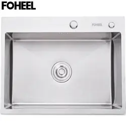 FOHEEL Stainless Steel Kitchen Sink  Slot Dish Basin Kitchen Sink Drain Basket And Drain Pip Rectangular