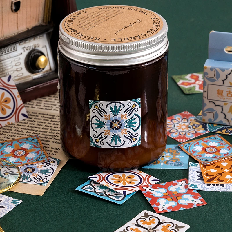 46 Pcs/lot Chinese Elements Ceramic Pattern Adhesive Stickers for Diary Envelope Planner Scrapbook Album Notebook