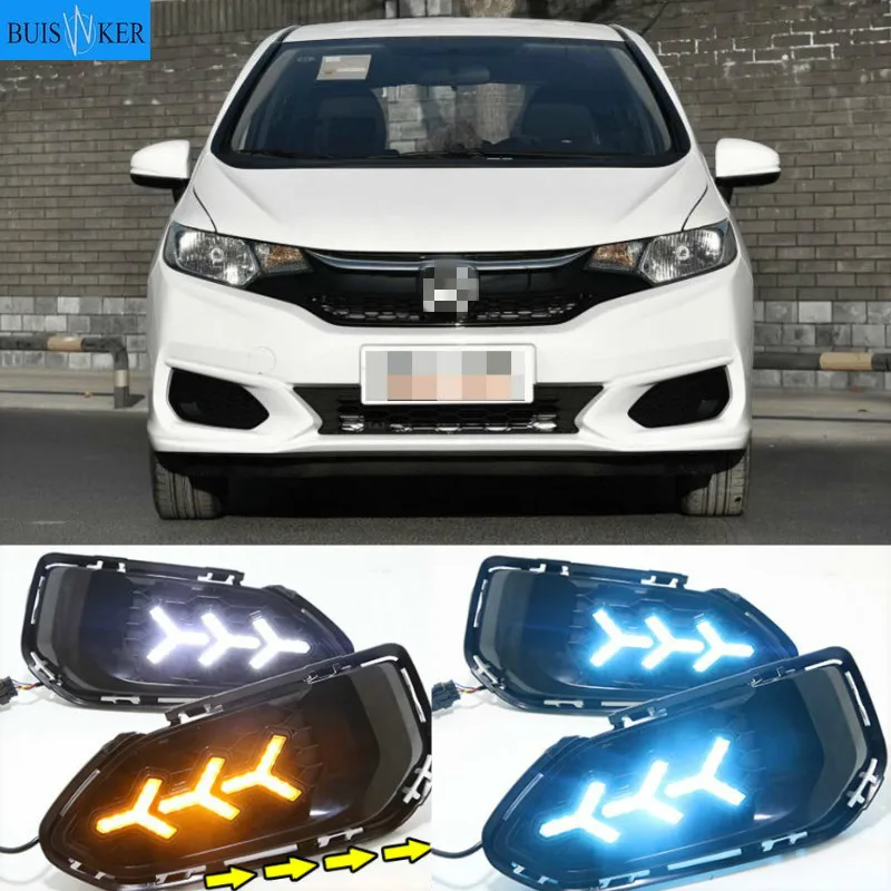 

2pcs Car Styling LED Daytime Running Lights for Honda Fit DRL 2018 Fog Light Front Lamp Automobile Accessories