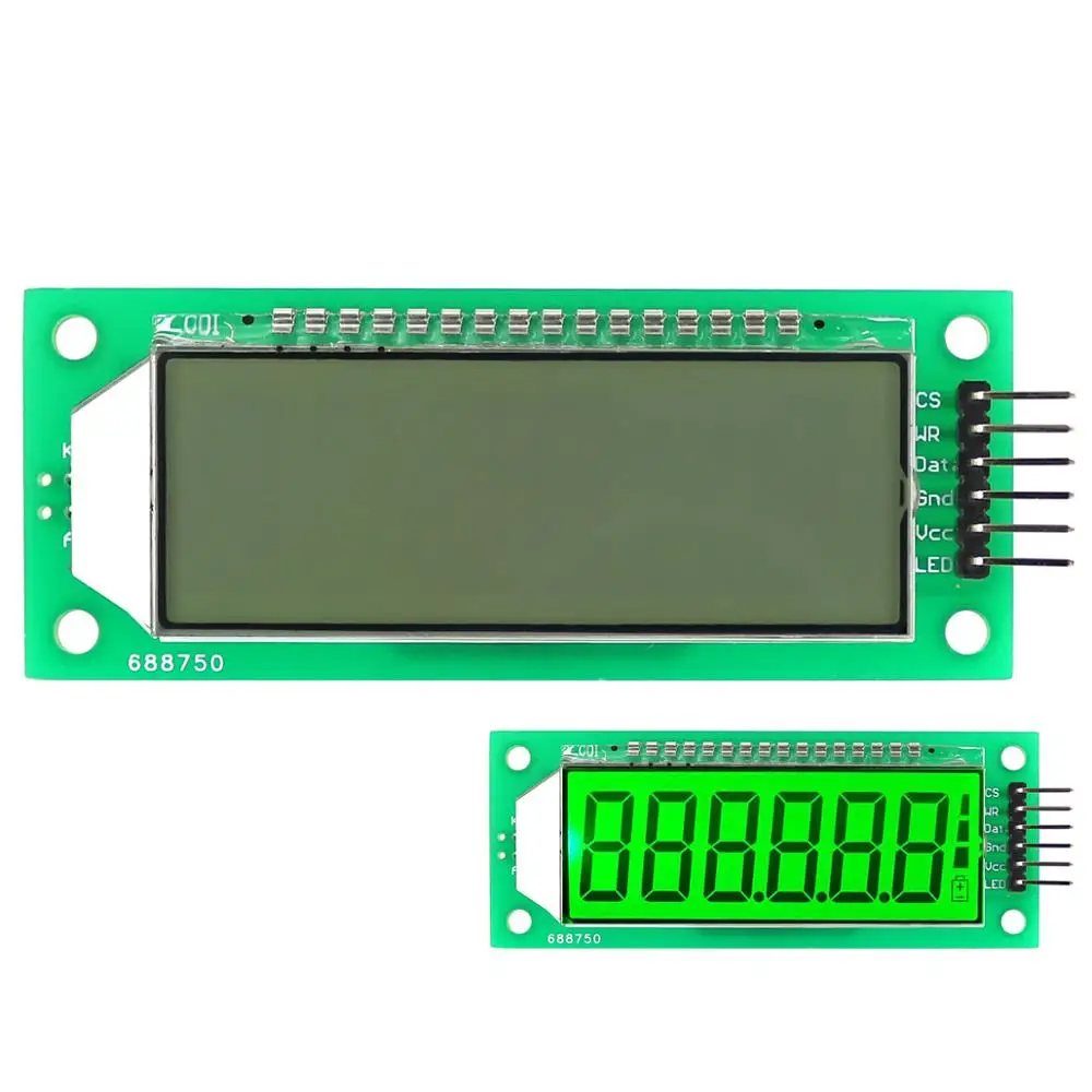 

Taidacent 5PCS HT1621 Segment LCD Display 6 Digit 7 Segment LCD Module 2.4 Inch White Green Blue Backlight Module Optional