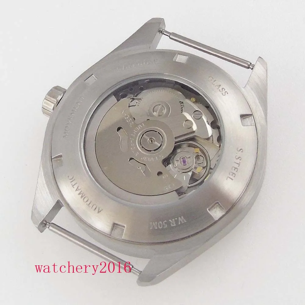 Solid 41mm white Dial Sapphire Glass Polished Bezel 24 jewels NH35A Automatic Movement Men's Watch Deploment Clasp