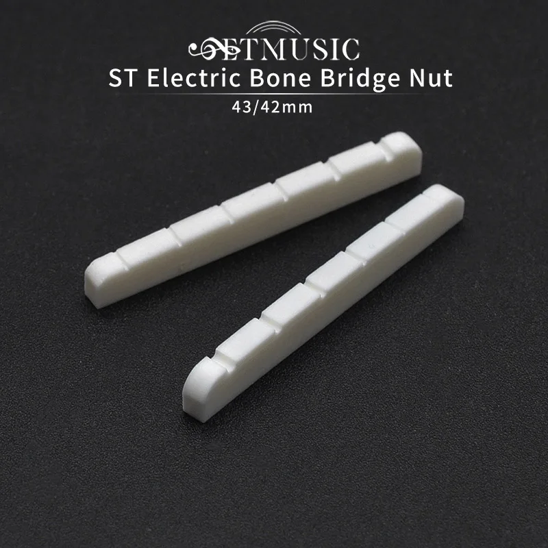 

2Pcs Bone Electric Guitar Bridge Nut 42mm/43mm Bone Bridge Nut for 6 Strings ST TL Electric Guitar Guitarra Accessories