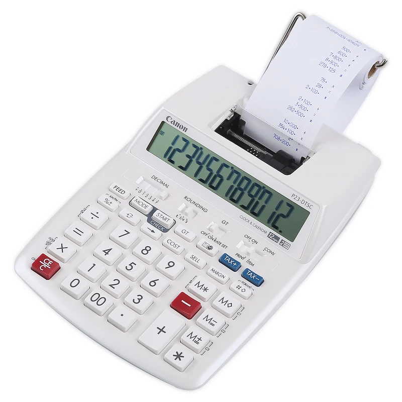 Printing Calculator Bank Accounting Finance 12 Digit Ink Wheel Two-color Printing Computer P23-DTSC