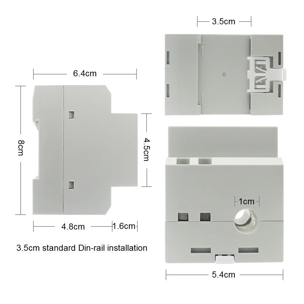 Din Rail Digital Ammeter Voltmeter LED/LCD Display 0-100A Multi-function Amp Volt Energy Power Watt Meter AC 80-300 250V-450V