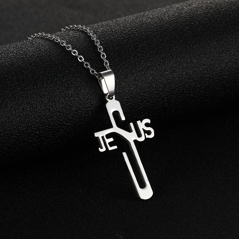 SONYA religijnych naszyjnik z jezusem na krzyżu mężczyźni/kobiety 2019 nowych moda ze stali nierdzewnej stal krzyżyk wisiorek z łańcucha naszyjniki na prezenty — zdjęcie 5