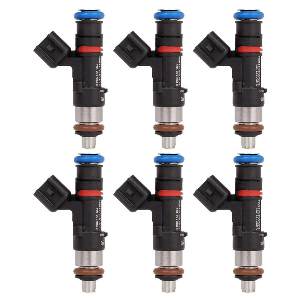 6Pcs Fuel Injector Nozzle 0280158154 12602223 Fit for Saturn Outlook Vue / GMC Acadia / Buick Enclave 3.6L V6 2007-2010