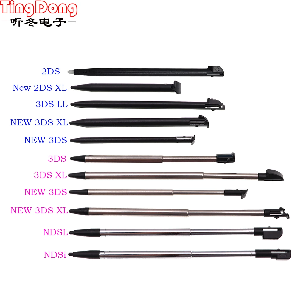 1 stücke Metall Teleskop Stylus Kunststoff Stylus Touchscreen Stift für 2DS 3DS Neue 2DS LL XL Neue 3DS XL für NDSL DS Lite NDSi NDS Wii – Detail 1