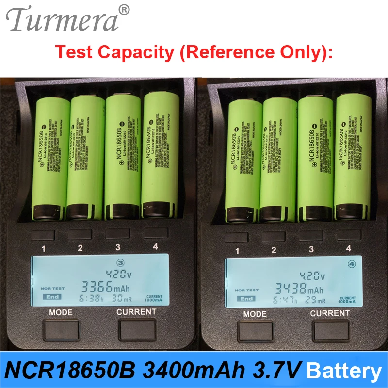 Turmera 18650 3400MAh Baterai NCR18650B Nicekl Solder dengan Pegangan untuk 3S 12.6V 4S 16.8V 5S 21V Penggunaan Obeng Bor Listrik