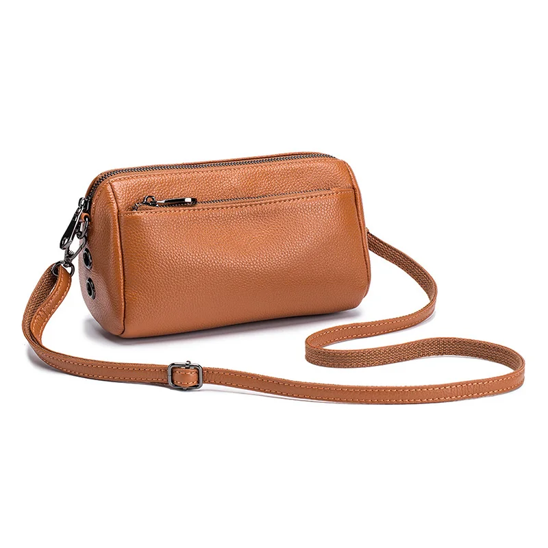 RanHuang New 2024 Women's Genuine Leather Shoulder Bags High Quality Cow Leather Small Messenger Bags Fashion Crossbody Bags Red