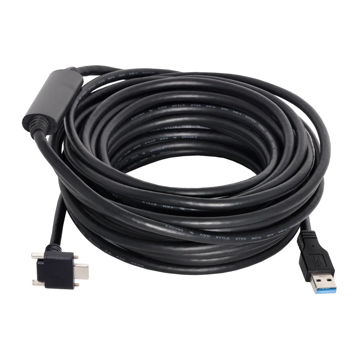 ลง90 DegreeUp USB 3.1ประเภท-C Dualสกรูล็อคTo USB3.0ข้อมูลGL3523 Repeater Cable 8.0Mสำหรับกล้องOculus Quest Link