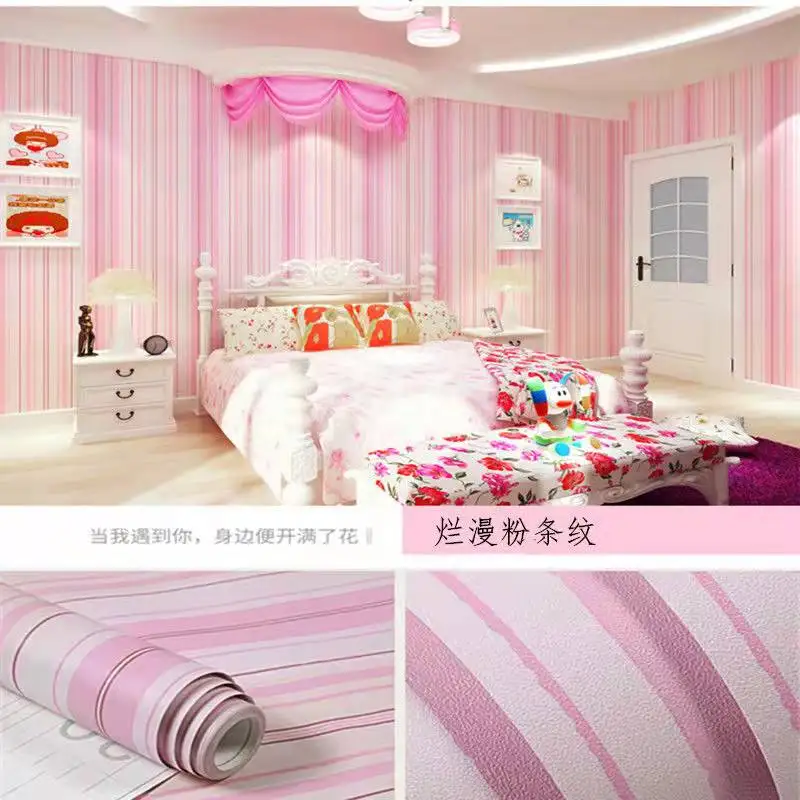 Pink Self-adhesive Wallpaper Decorative Furniture Bedroom Dormitory Living Room Waterproof Vinyl Wall Stickers Wall Decorations