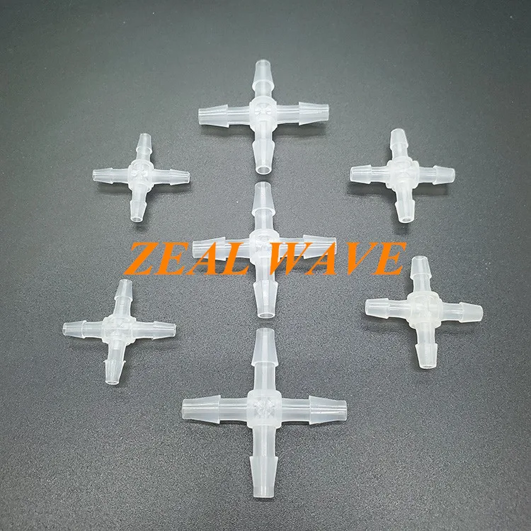 Cross Type Four-way Joint Plastic PP Equal Diameter Pagoda Joint Cross-Shaped Hose Multi-Pass 1in8 5in32   20PCS