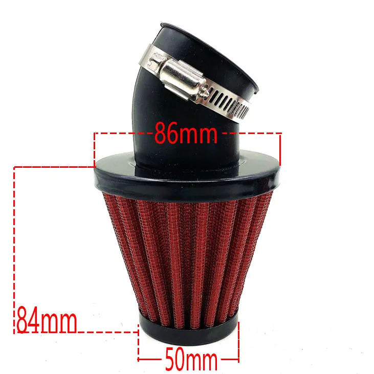 35mm 42mm 48mm Bend Elbow Neck Air Filter with Stainless steel wire mesh Moped Scooter Dirt Pit Bike Motorcycle For Kayo BSE