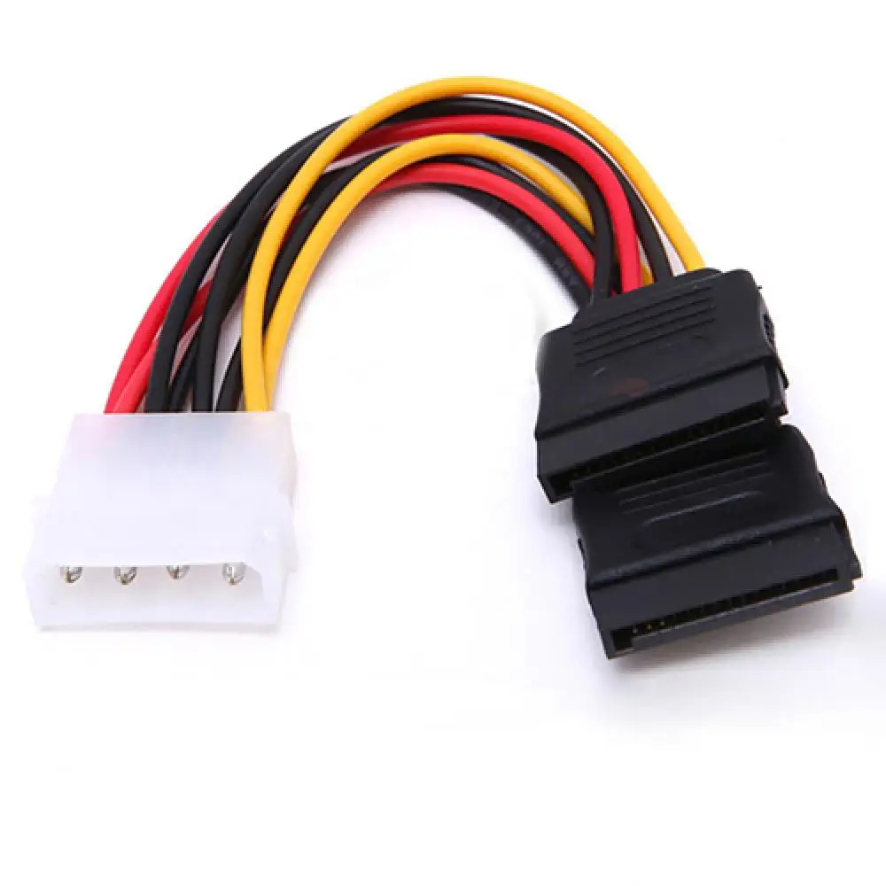 4 Pin IDE Molex to 15 Pin 2 Serial SATA Hard Drive Power Adapter Cable 4-pin power connector to 15-pin SATA power connector