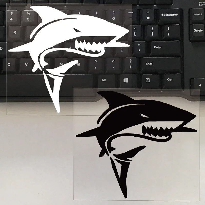 Модная водостойкая Светоотражающая наклейка для автомобиля «Акула» 13 см x 11,5 см