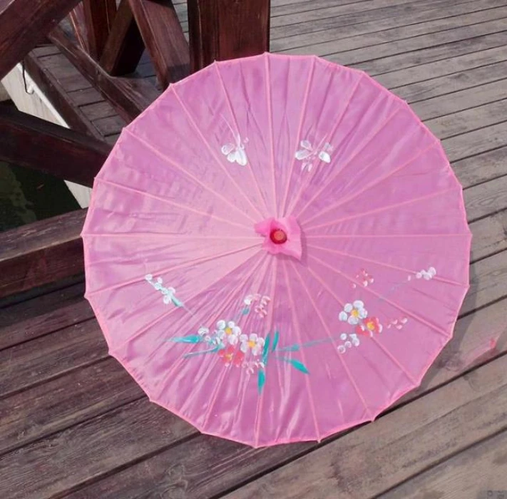 

50pcs/lot Colorful Hand-painted Wedding Silk Parasol Chinese Umbrella for Bride