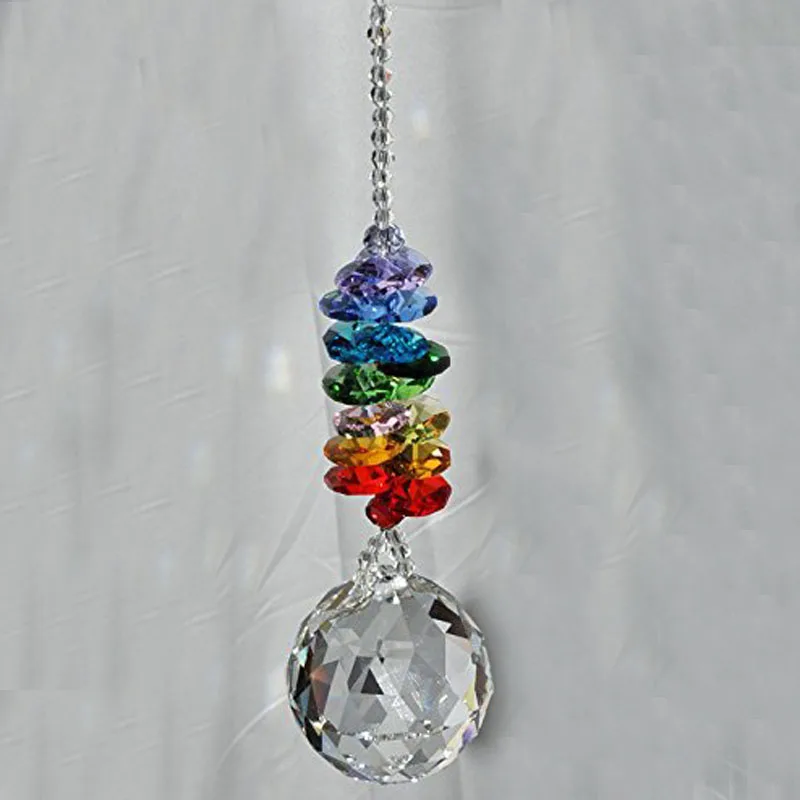 Rainbow Suncatchers Crystal Ball Prism Window Suncatcher Feng Shui Crystal Pendant Hanging Home Garden Decoration