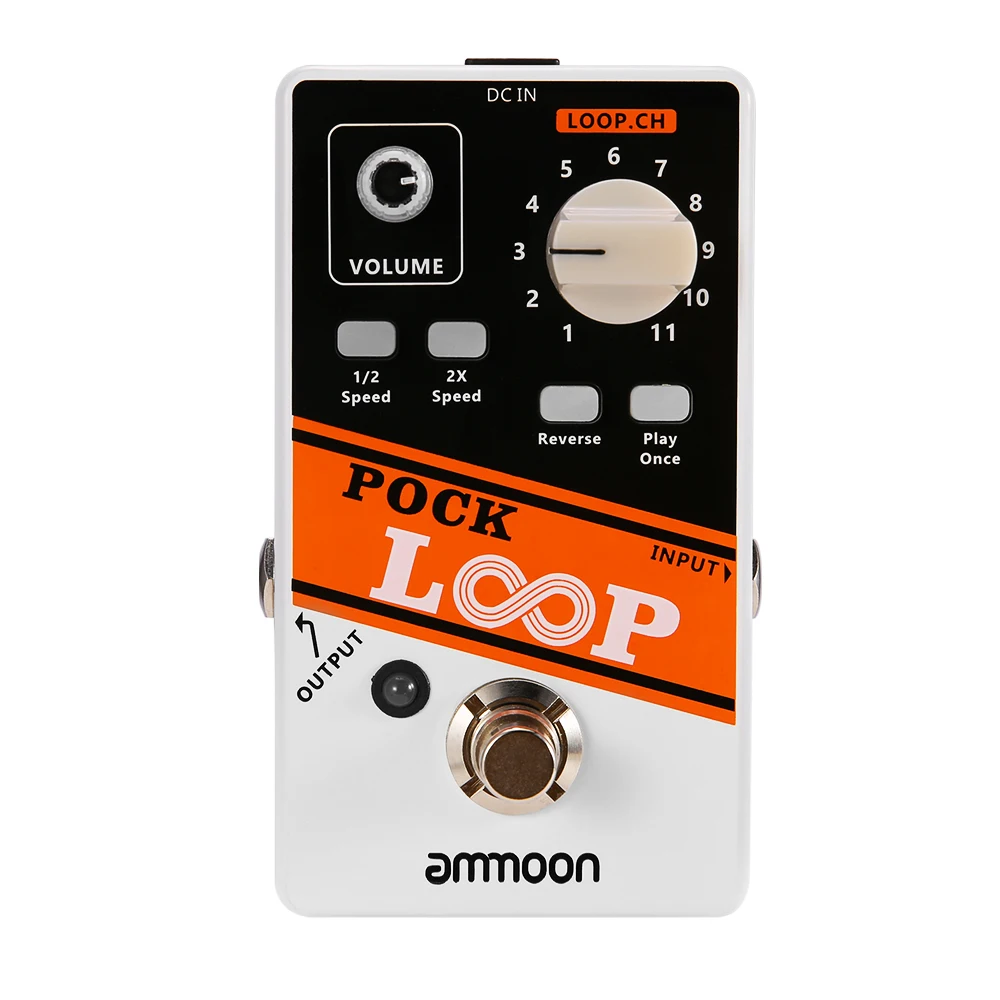 ammoon POCK LOOP Looper Guitar Effect Pedal 11 Loopers Max.330mins Recording Time Guitar Accessories Guitar Pedal Guitar Parts