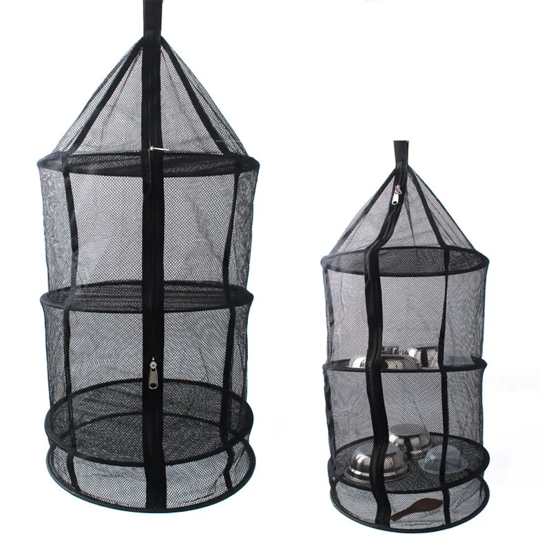 

Layers Hanging Basket with Zipper Folding Dry Rack Herb Drying Net Dryer Bag Mesh For Herbs Flowers Buds Plants tableware fruits