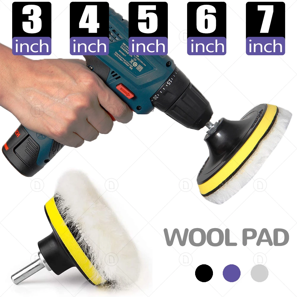 3/4/5/6/7 Inch Sponge Car Polish Pad Disc Imitated Wool Polishing Backing Buffing Pads Auto Body Waxing Buffer Polisher Cleaning