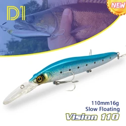 D1-señuelo de lubina Jerkbait Wobbler, 110mm, 16G, VISION ONETEN + 2 señuelos flotantes lentos, nuevo 2020, Minnow, cebo Artificial suspendido para pesca