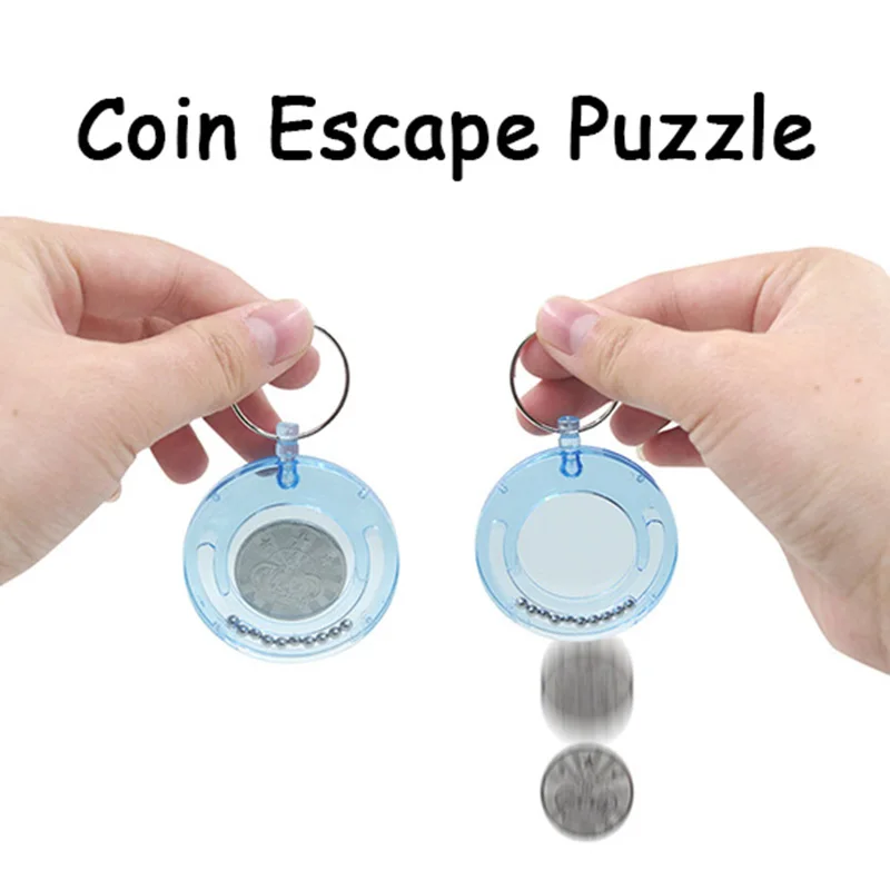 Coin Escape Puzzle Magic Tricks Coin Out Coin Disappear Beginner Magicians Fantastic Coin Disappearing Magic Props Toy