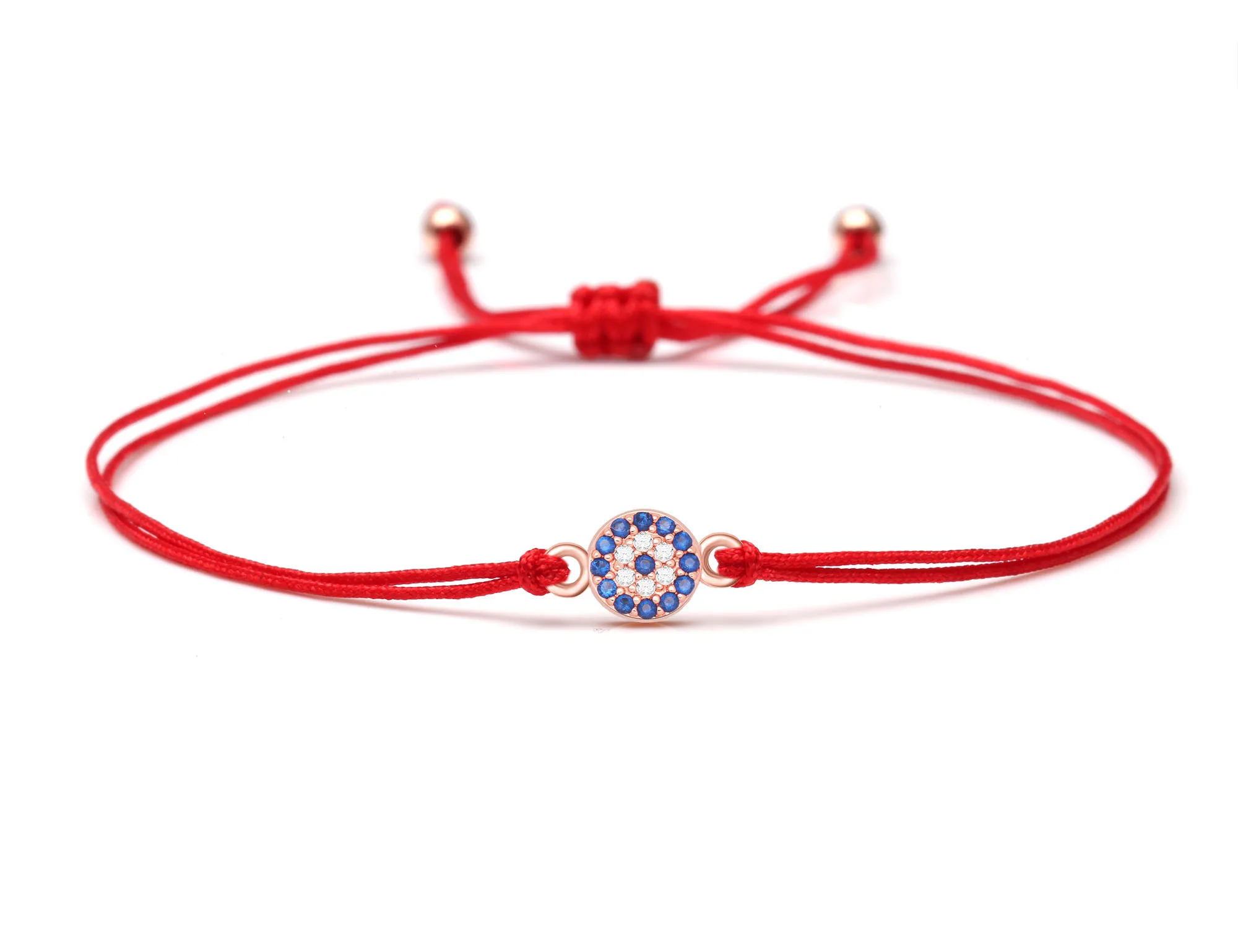 White Cubic Zirconia Crystal Blue Copper Evil Eye Charm Bracelet Women Girl CZ Turkish Eye CZ Red Pink Black String Jewelry Gift