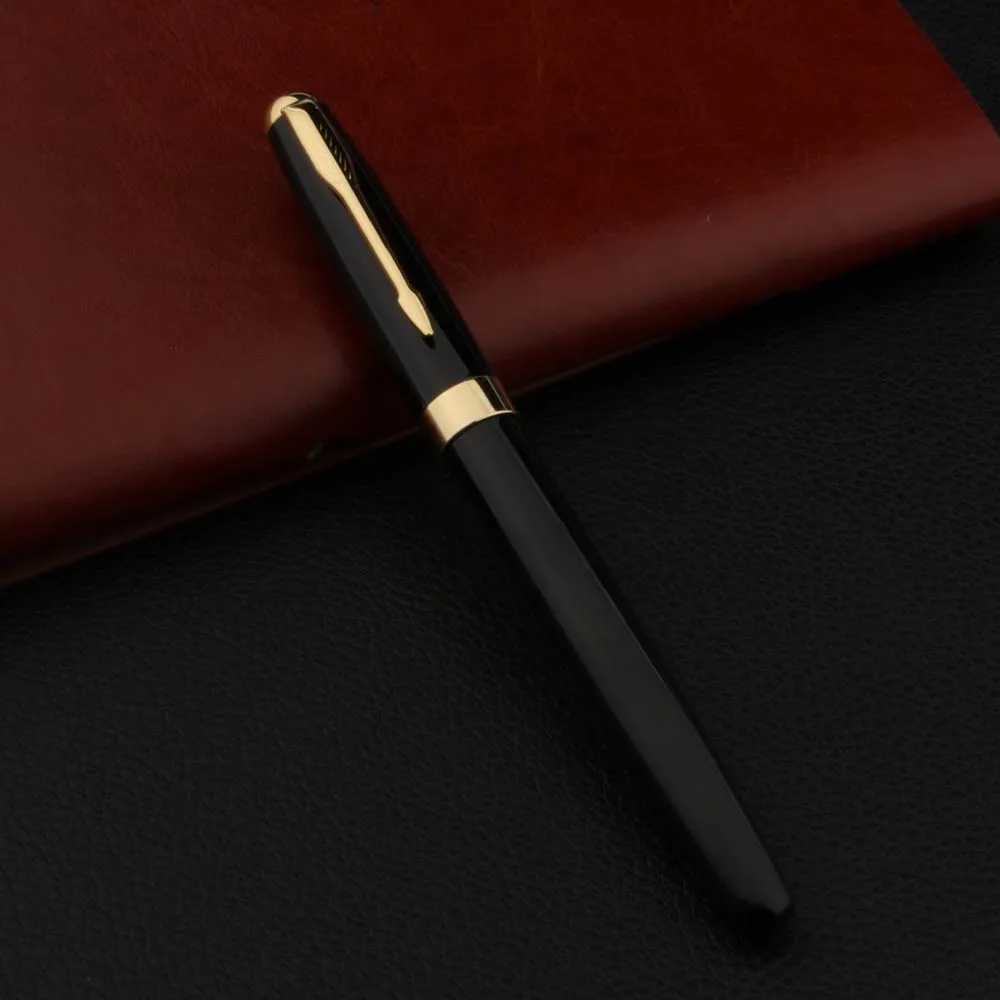 High Quality Metal 388 Fountain Pen Business Black Golden Student  Stationery Office School Supplies Gift Ink Pens