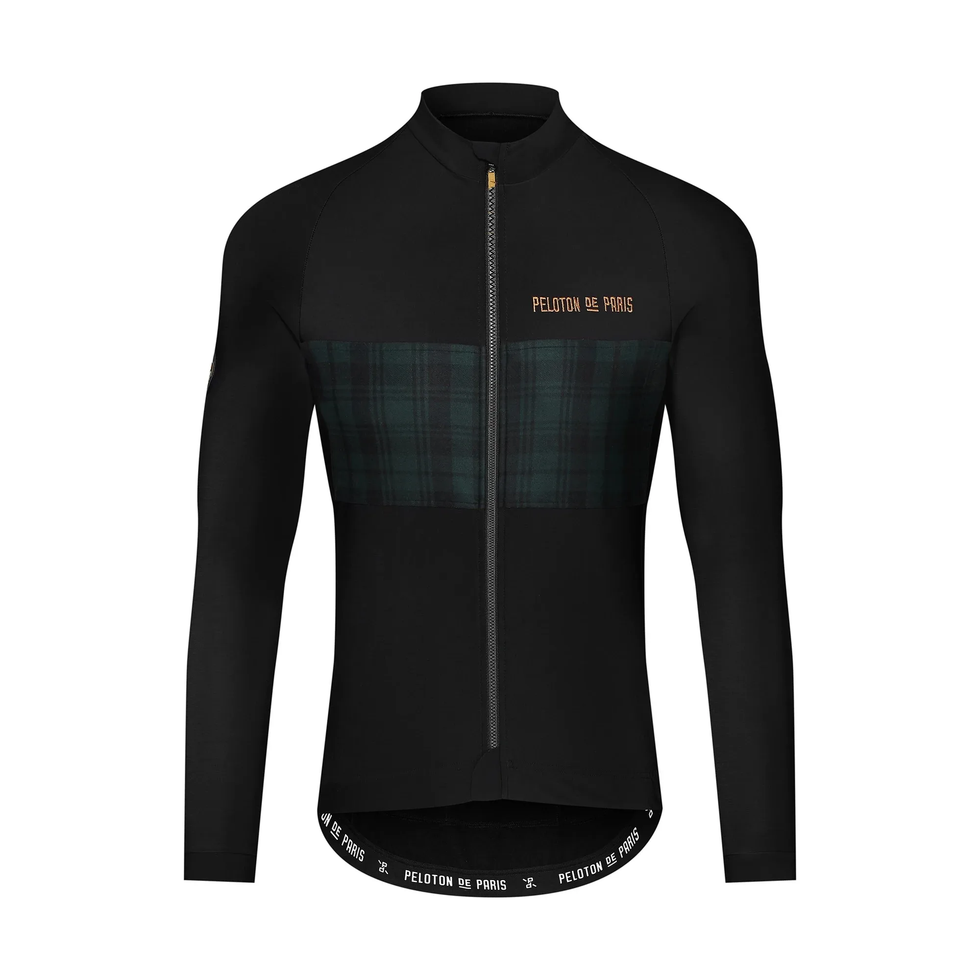 PELOTON DE PARIS Spring/Autumn Mens Long SLeeve Thin Jacket Proprietary Race-fit Cycling Jersey Black Bib Pants Ciclismo Maillot