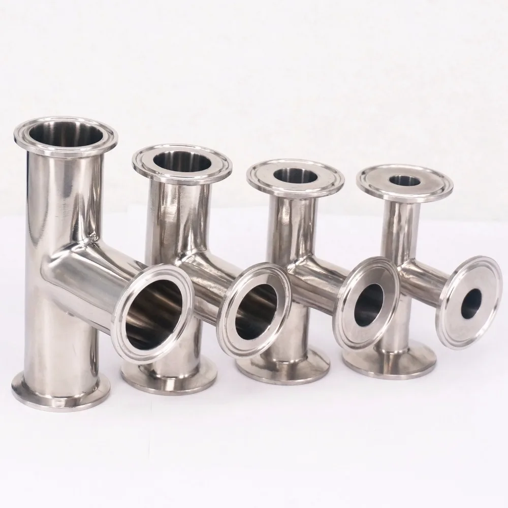 

1/2" 1.5" 2" 2.5" 3" 4" Tri Clamp Equal Tee 304 Stainless Steel Sanitary Ferrule Connector Pipe Fitting Homebrew