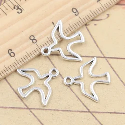 30pcs Charms Peace Dove Bird 18x18mm Tibetan Silver Color Pendants Antique Jewelry Making DIY Handmade Craft