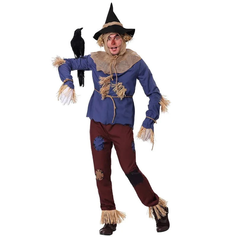 

Halloween Carnival Party Unisex Scarecrow Cosplay Costume Purim Fantasia Performance Circus Clown Horror Ghosts Fancy Dress